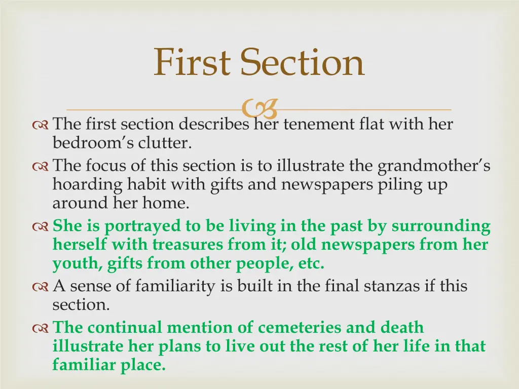 first section