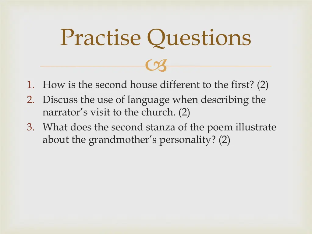 practise questions