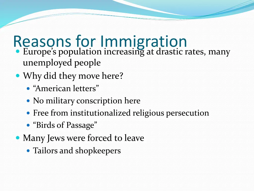 reasons for immigration europe s population