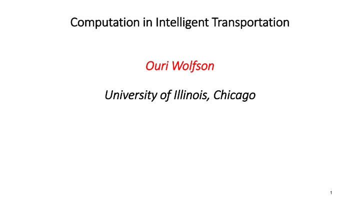 computation in intelligent transportation