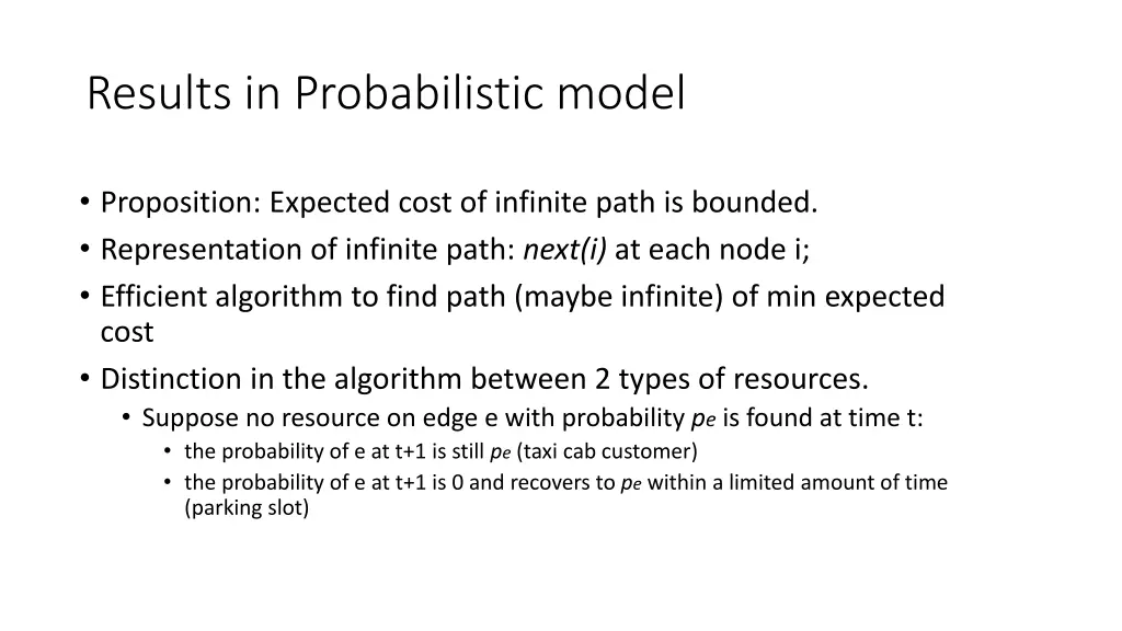 results in probabilistic model