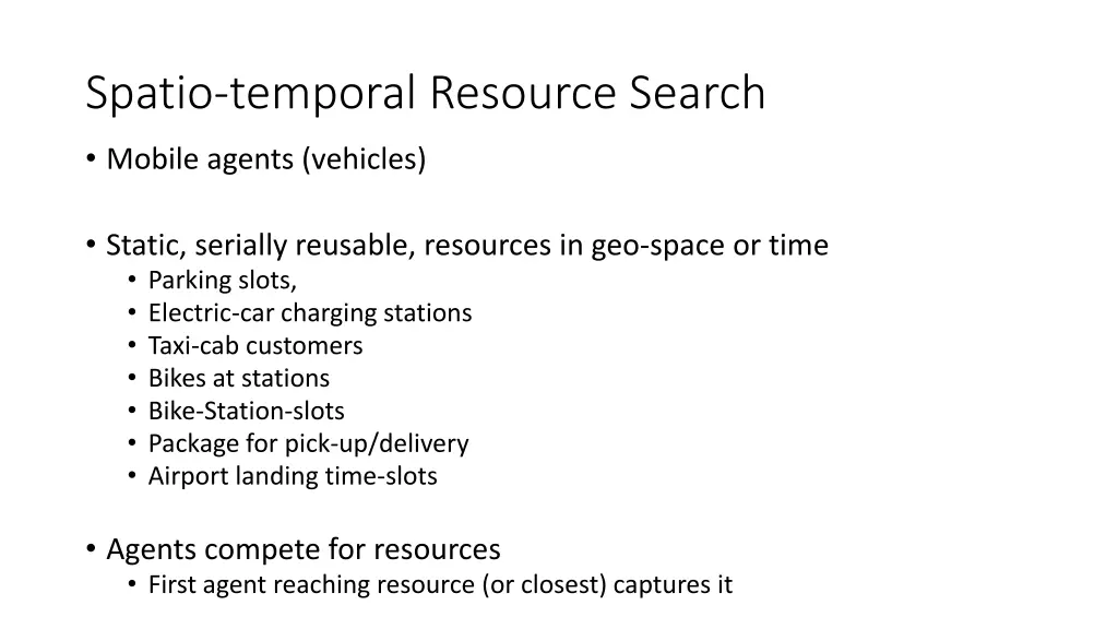 spatio temporal resource search