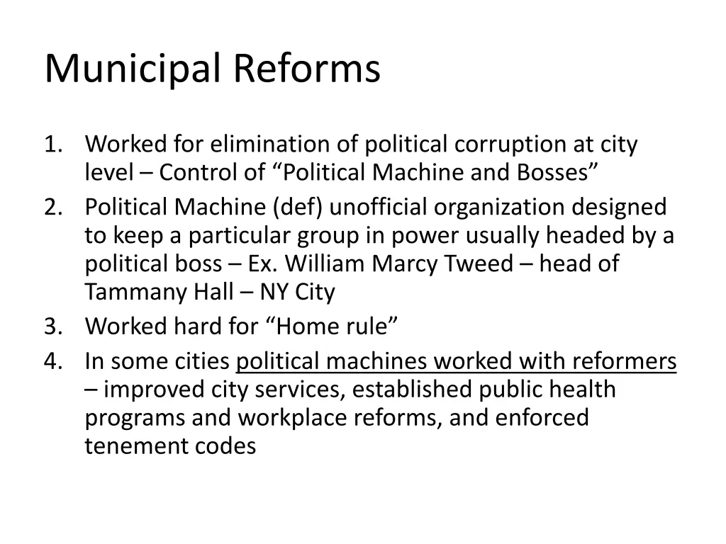 municipal reforms