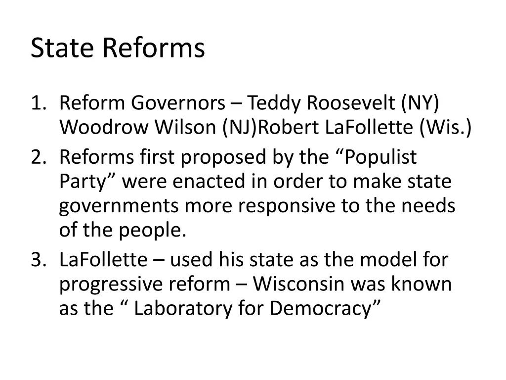 state reforms