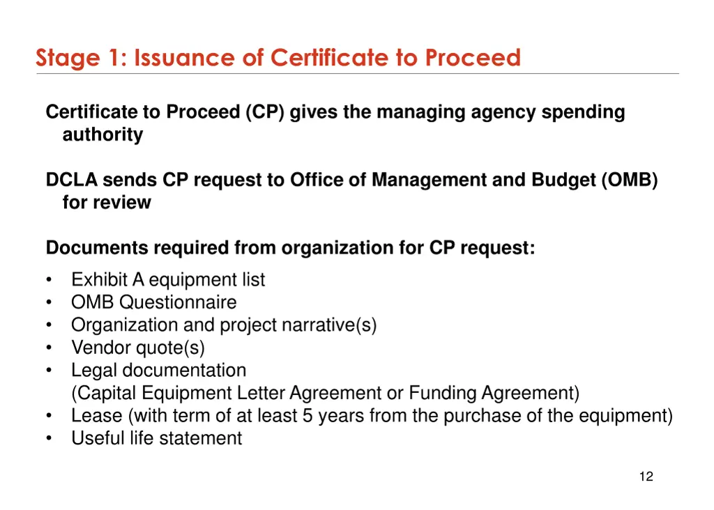 stage 1 issuance of certificate to proceed