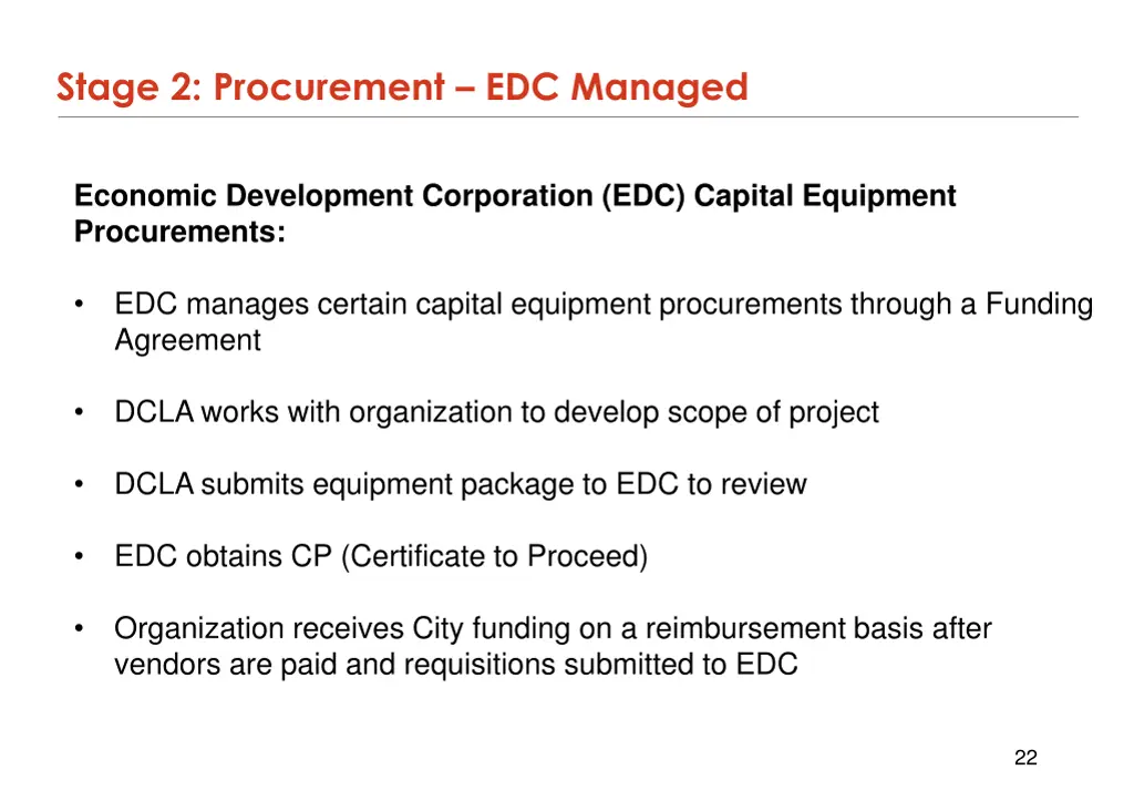 stage 2 procurement edc managed