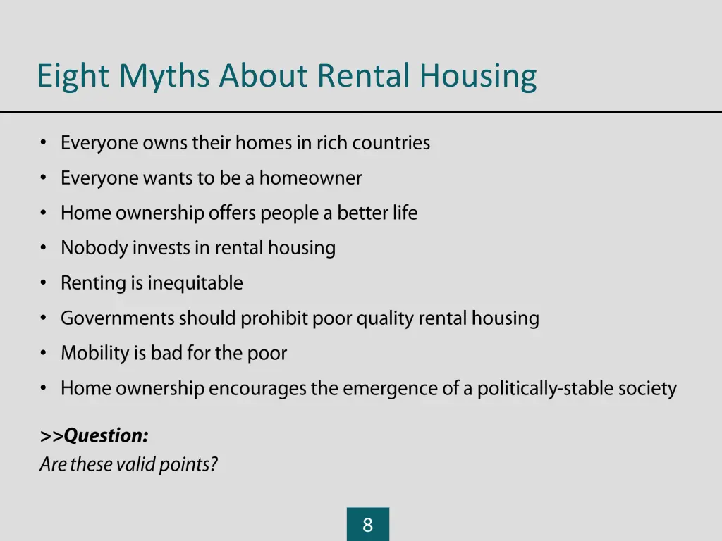 eight myths about rental housing