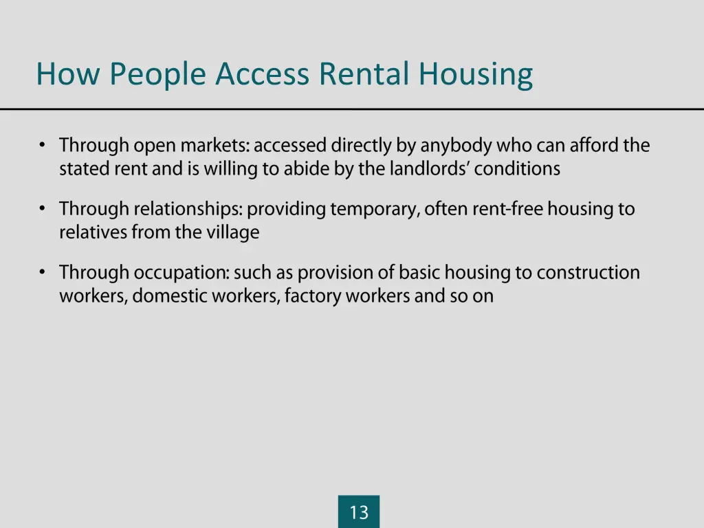 how people access rental housing