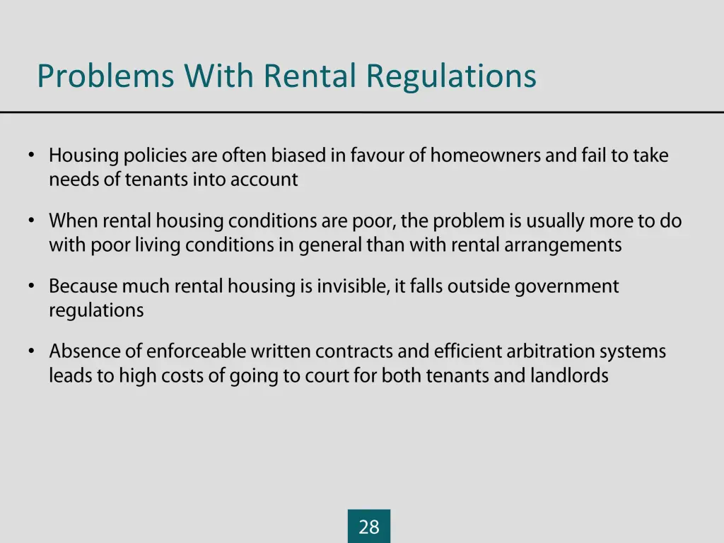 problems with rental regulations