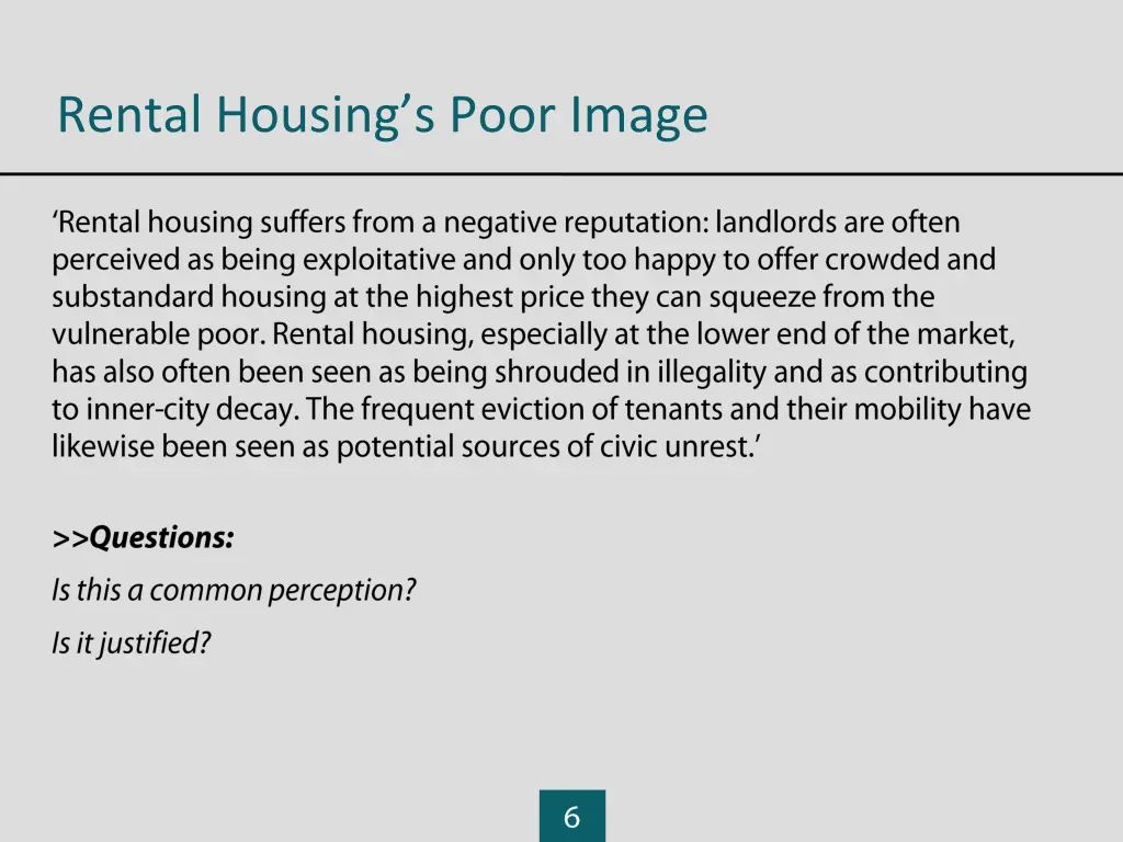 rental housing s poor image