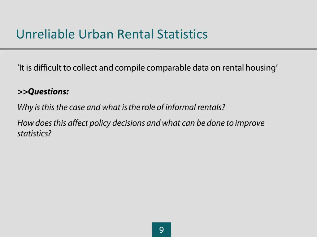 unreliable urban rental statistics