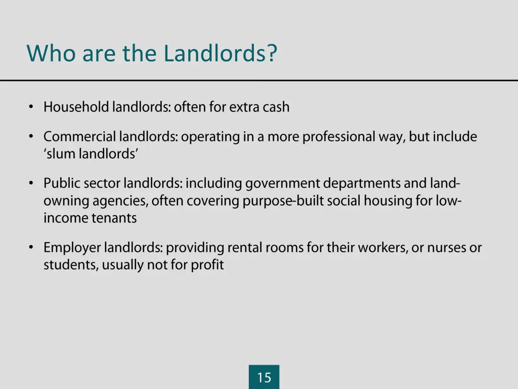 who are the landlords