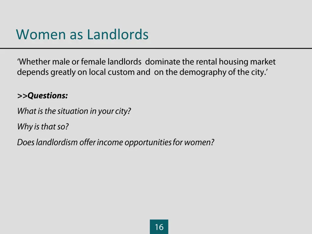 women as landlords