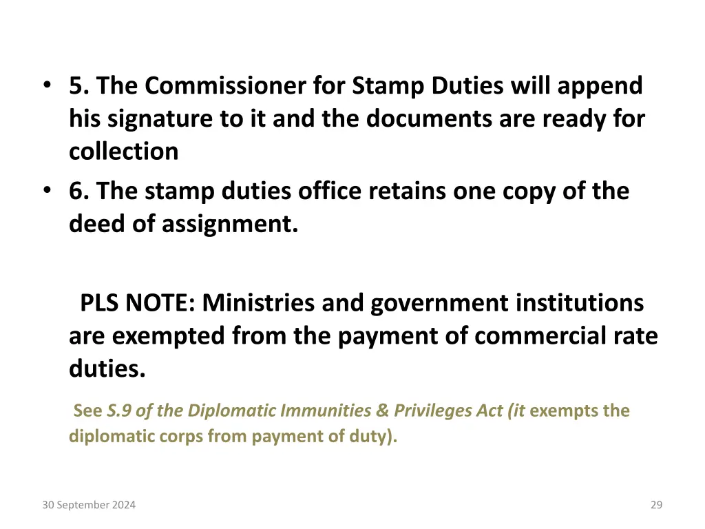 5 the commissioner for stamp duties will append