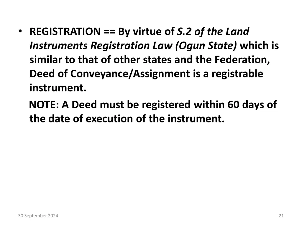 registration by virtue of s 2 of the land