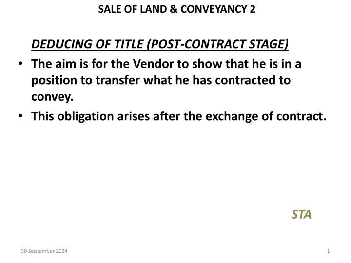 sale of land conveyancy 2