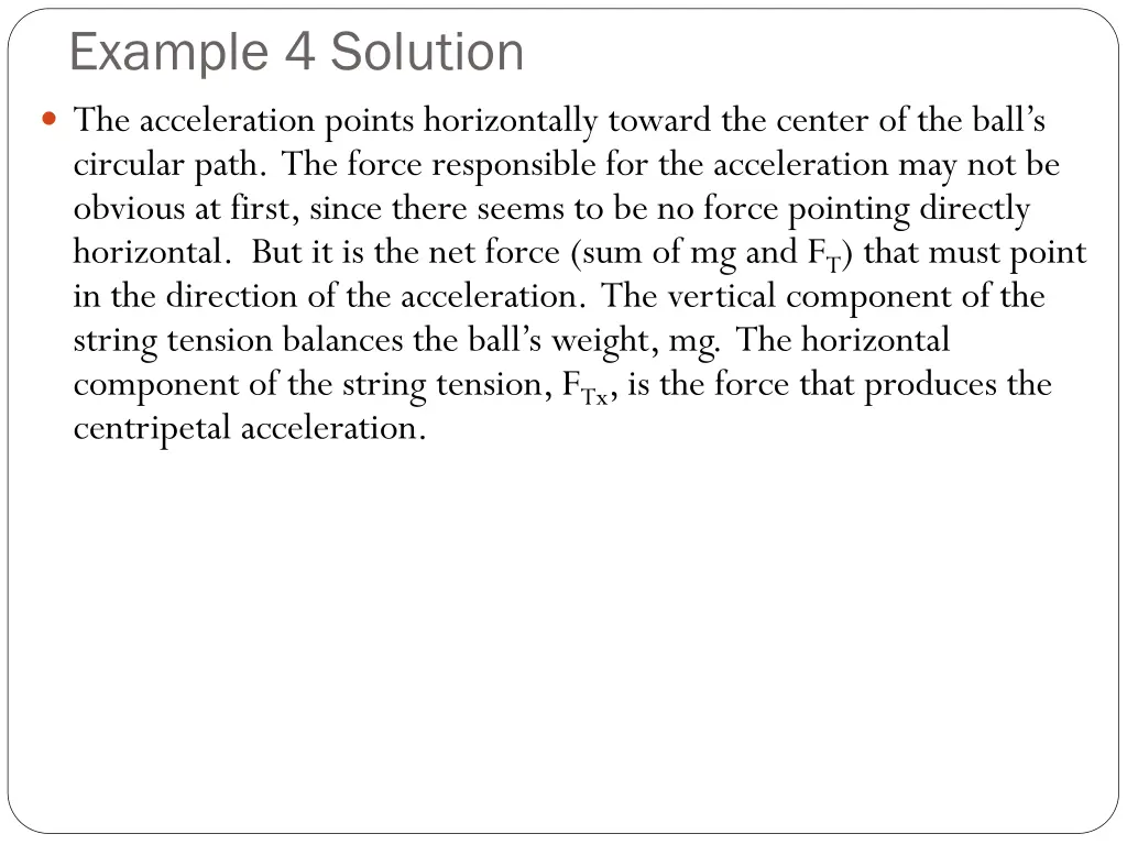 example 4 solution the acceleration points