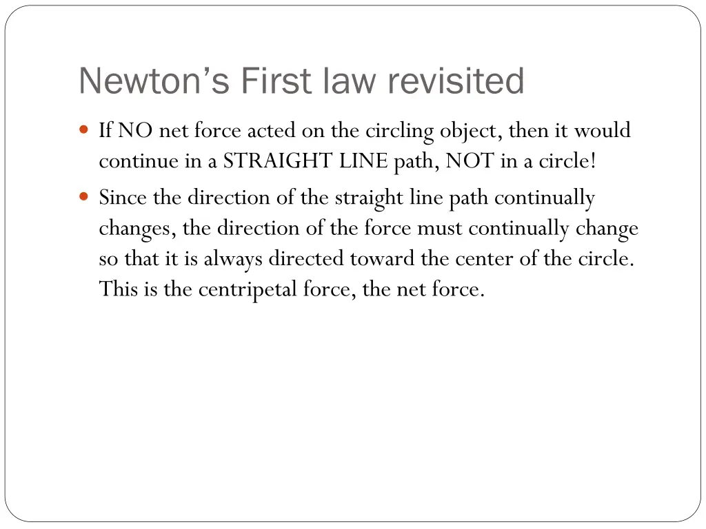 newton s first law revisited