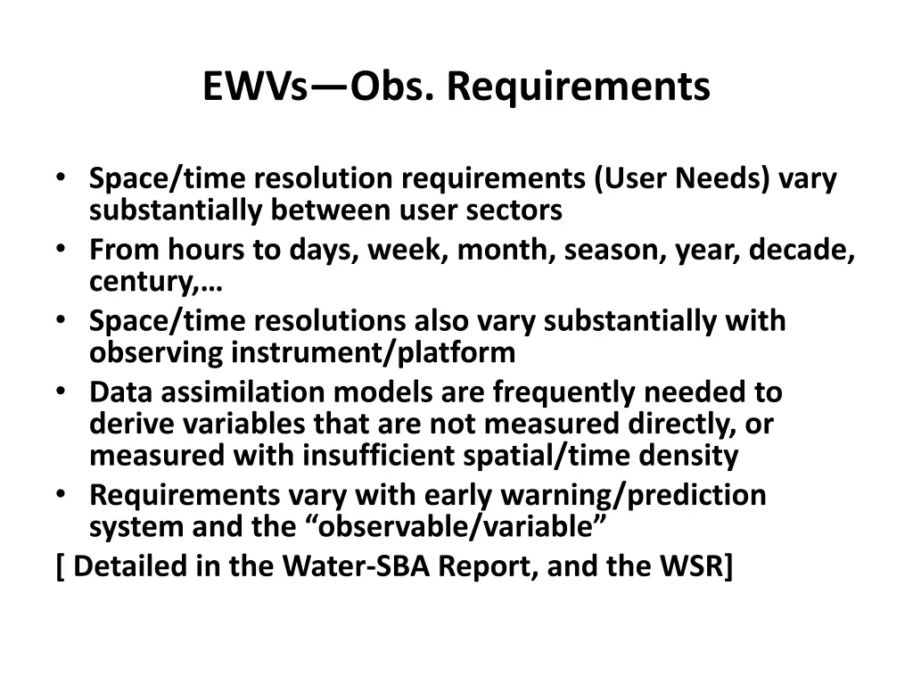 ewvs obs requirements