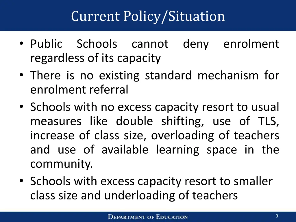 current policy situation