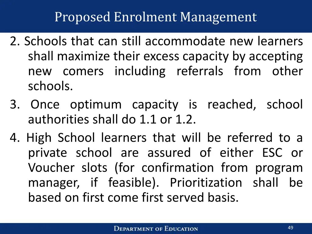 proposed enrolment management 1