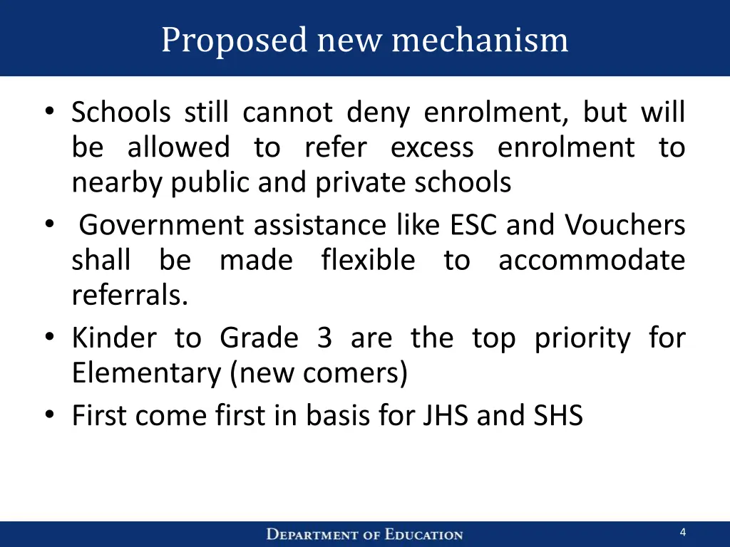 proposed new mechanism