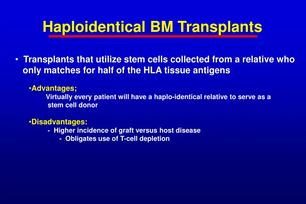 haploidentical bm transplants