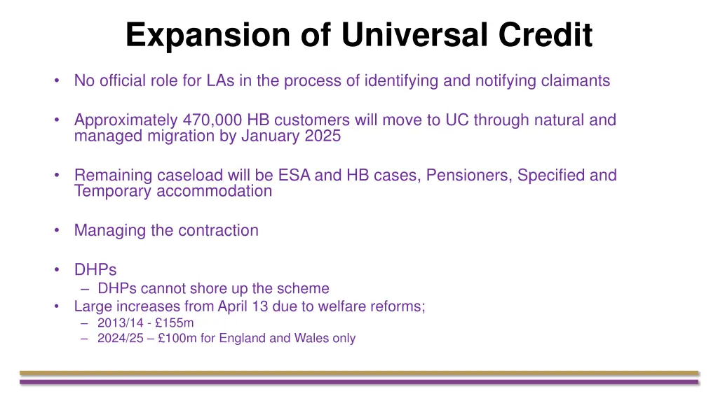 expansion of universal credit