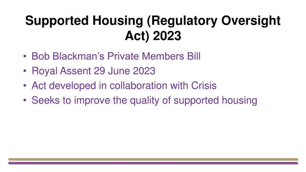 supported housing regulatory oversight act 2023