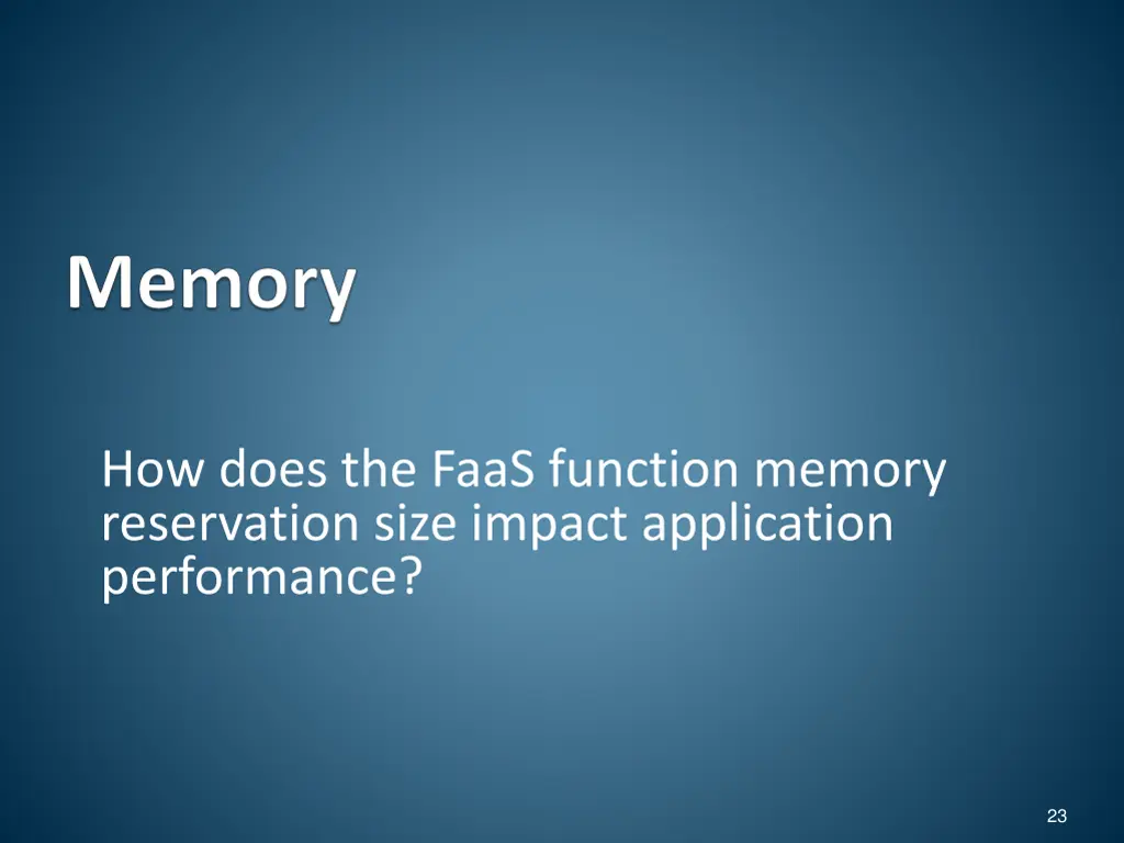 how does the faas function memory reservation