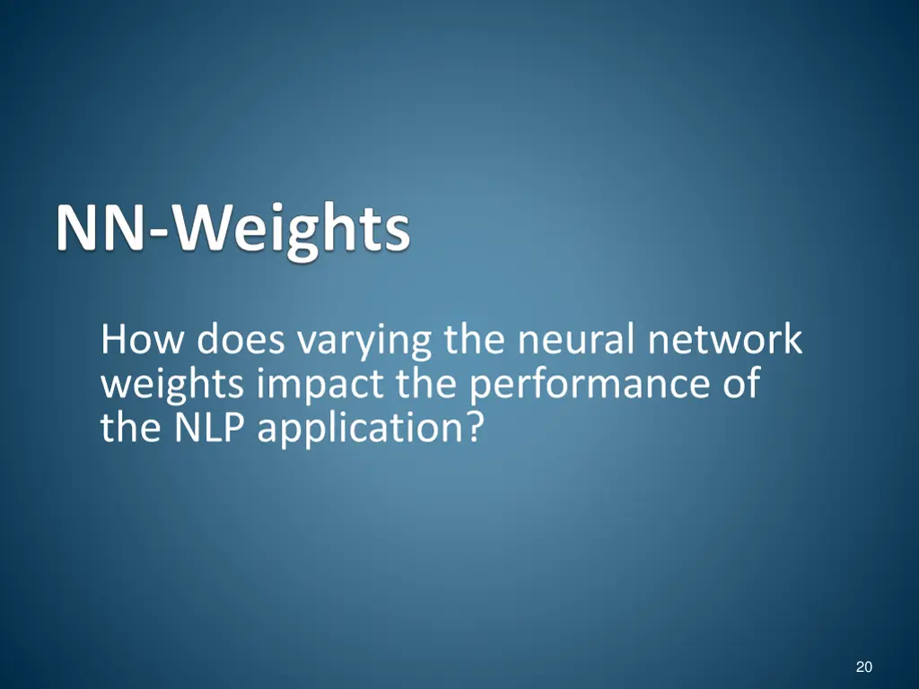 how does varying the neural network weights