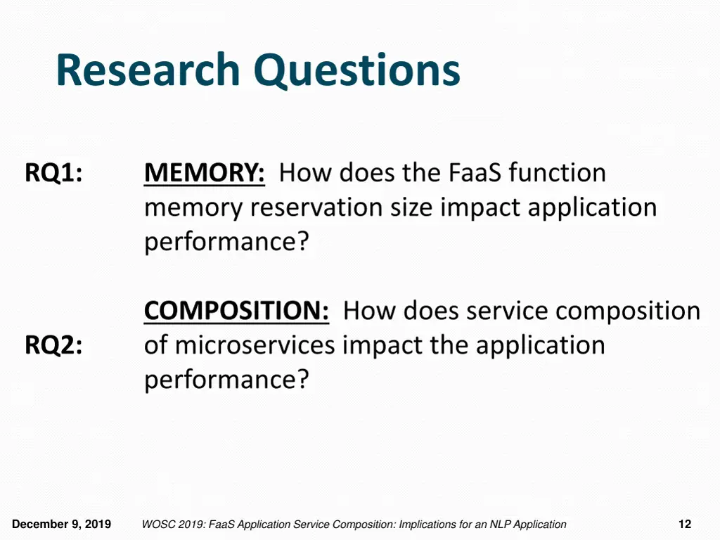 research questions