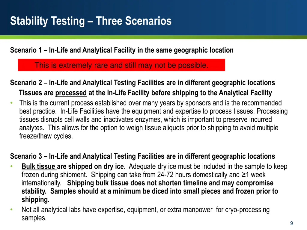 stability testing three scenarios