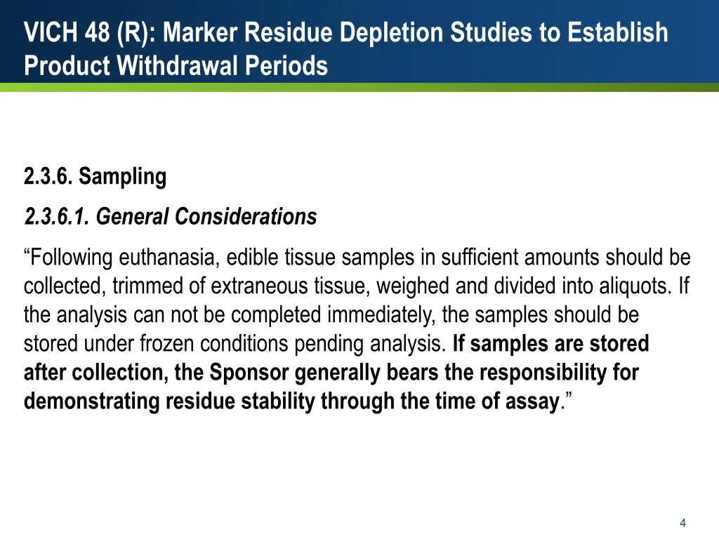 vich 48 r marker residue depletion studies