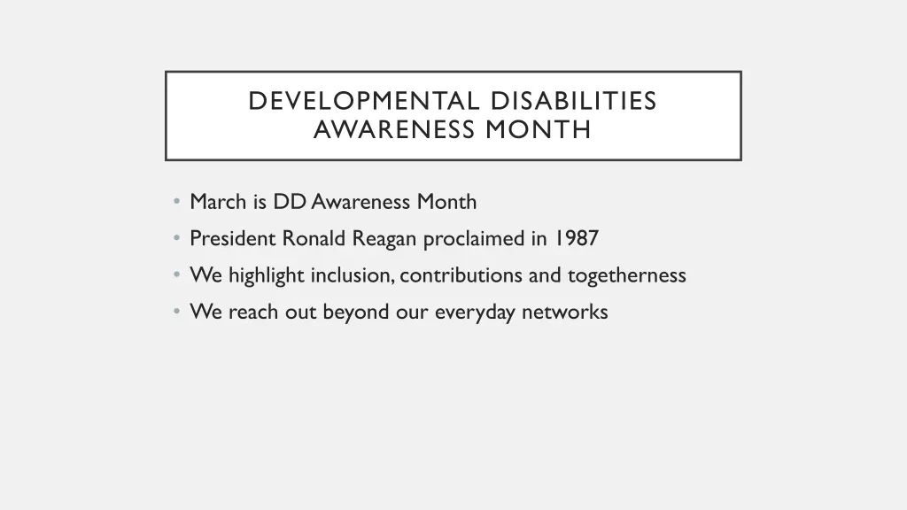 developmental disabilities awareness month