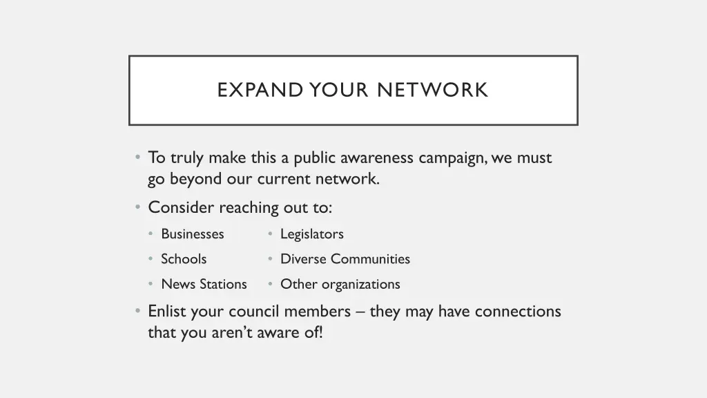 expand your network