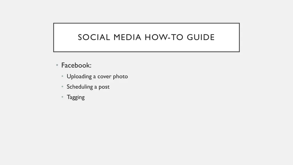 social media how to guide