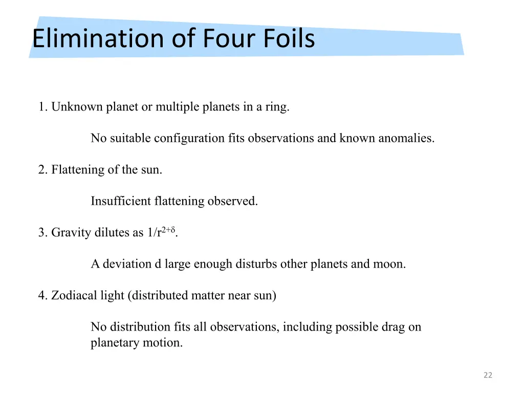 elimination of four foils 1