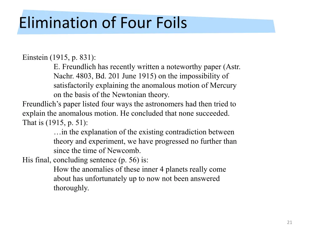 elimination of four foils