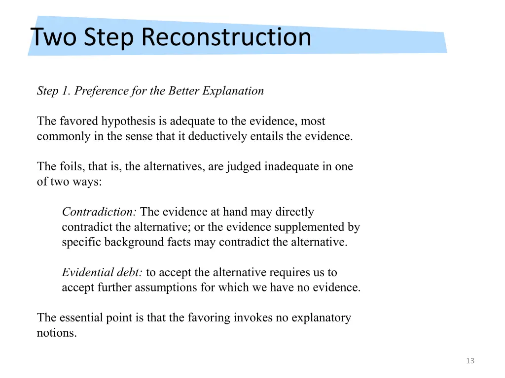 two step reconstruction