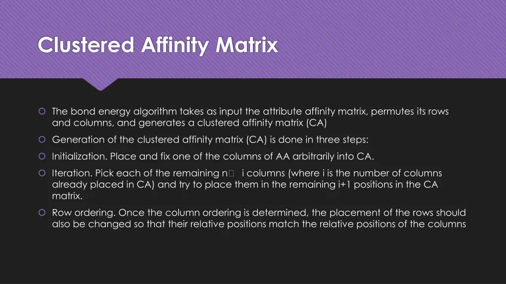 clustered affinity matrix