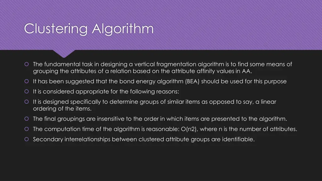 clustering algorithm