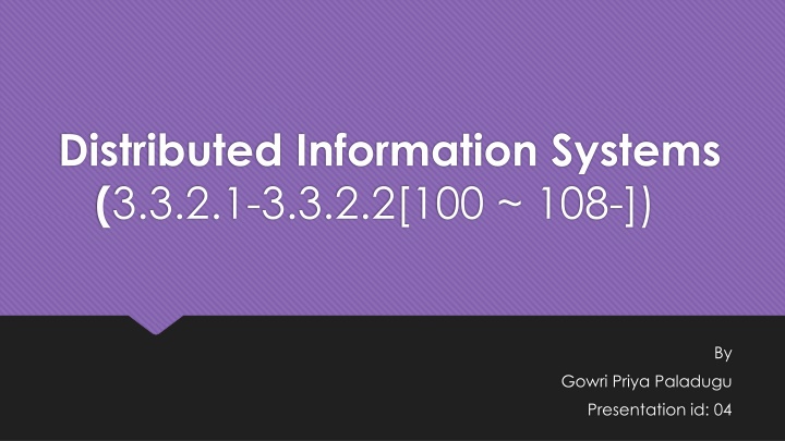 distributed information systems