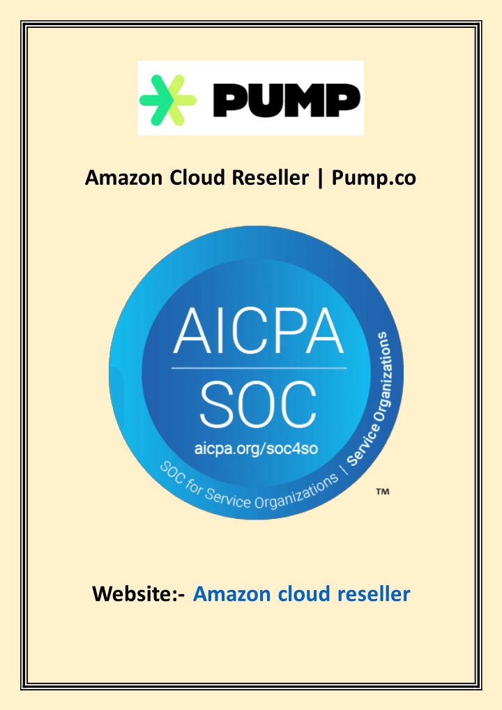 amazon cloud reseller pump co