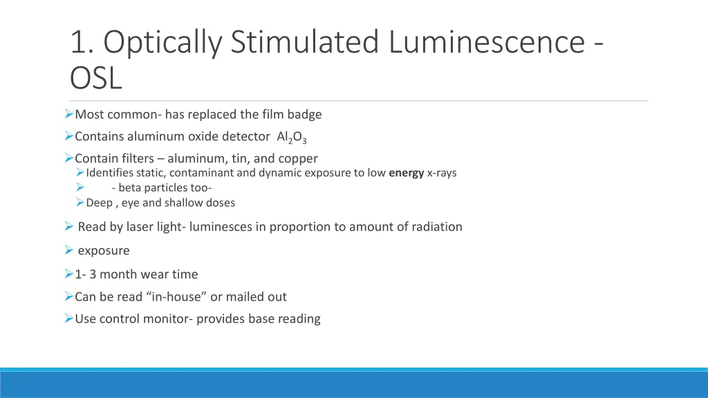 1 optically stimulated luminescence osl