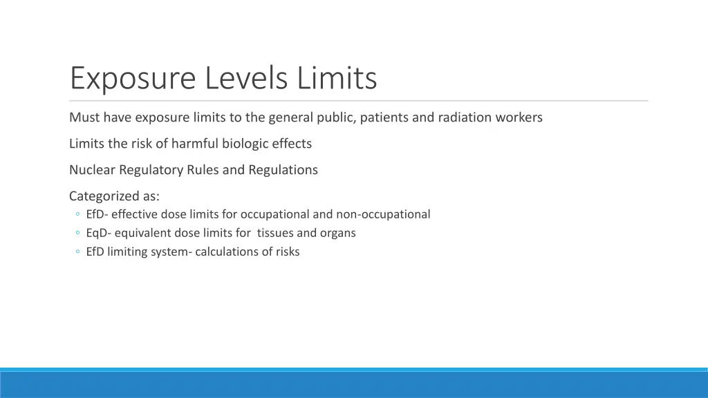 exposure levels limits