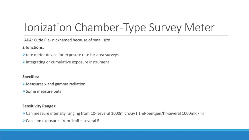 ionization chamber type survey meter