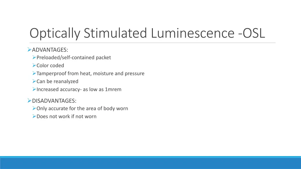 optically stimulated luminescence osl