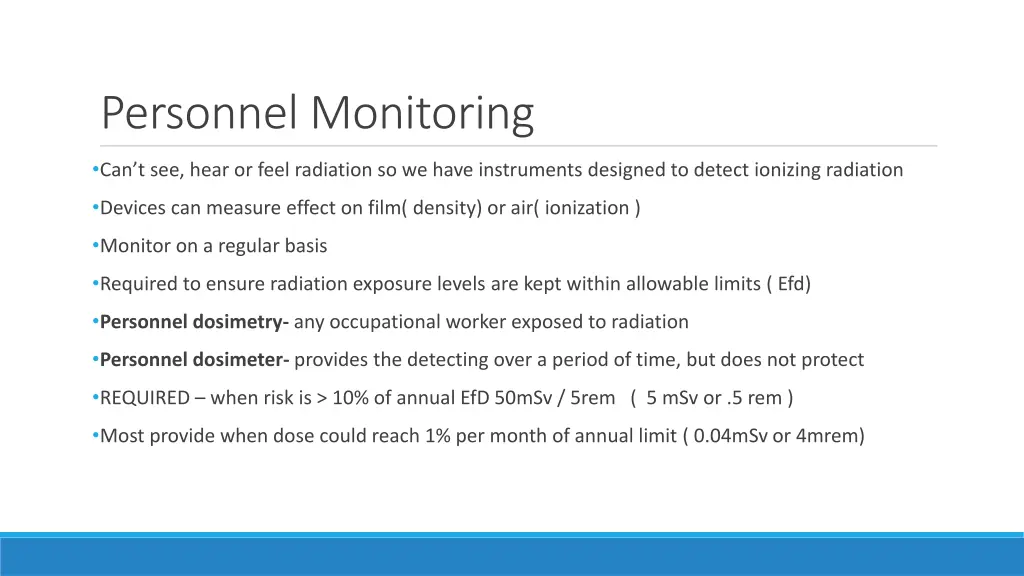 personnel monitoring