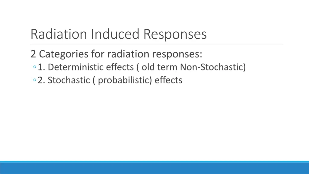 radiation induced responses